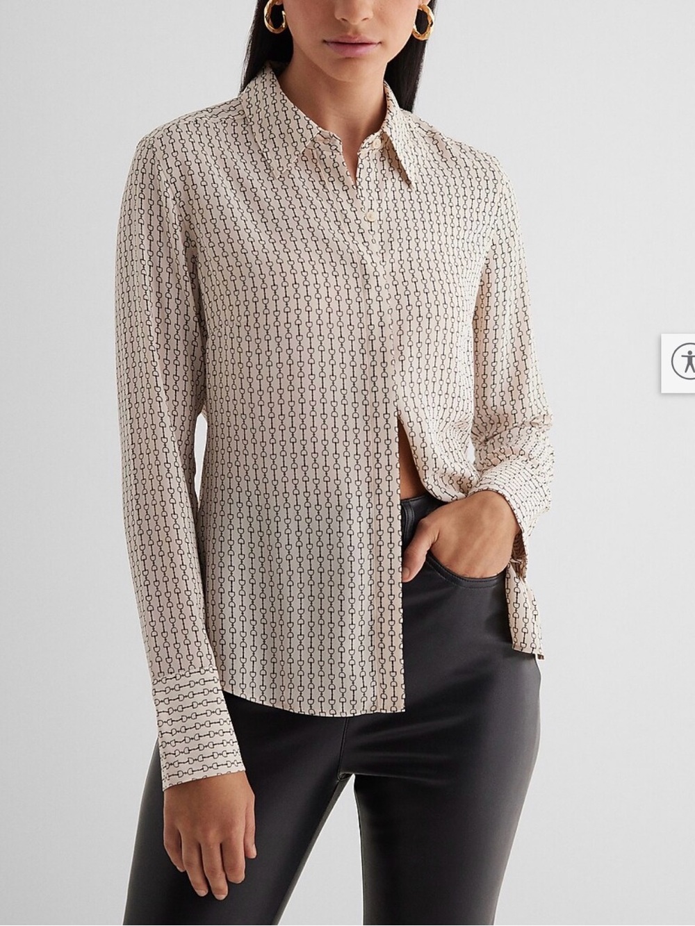 Express Slim Printed Portofino Shirt XS